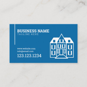 Cartão De Visita Empresa de Construção de Edifícios Moderna Blue