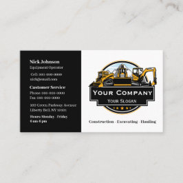 Cartão De Visita Empresa de Construção de Equipamentos Pesados Prof