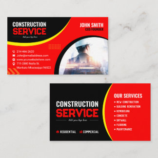 Cartão De Visita Empresa de construção e remodelação