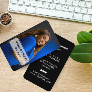 Cartão De Visita Empresa de fotos minimalista para gerentes e funci