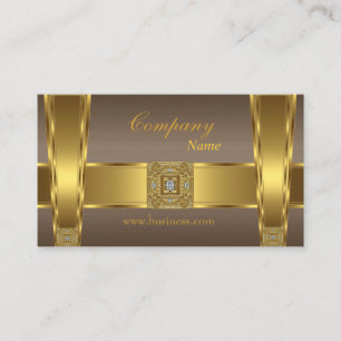 Cartão De Visita Empresa de Joias Gold Brown