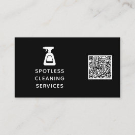 Cartão De Visita Empresa de limpeza Código QR Garrafa de pulverizaç