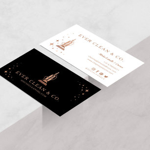 Cartão De Visita Empresa de limpeza de casa e de suporte profission