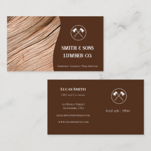 Cartão De Visita Empresa de madeira de grão profissional Ax Logotip
