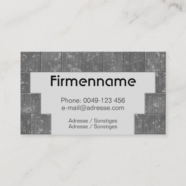 Cartão De Visita empresa de mestre de ladrilhador (Frente)