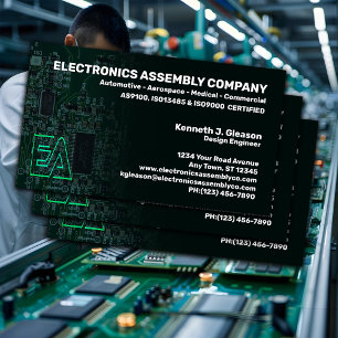 Cartão De Visita Empresa de Montagem de eletrônicos
