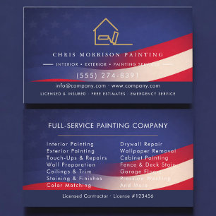 Cartão de Visita Empresa de Pintura Patriótica Pin