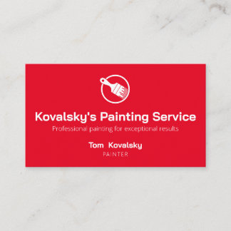 Cartão De Visita Empresa de pintura | Vermelho profissional