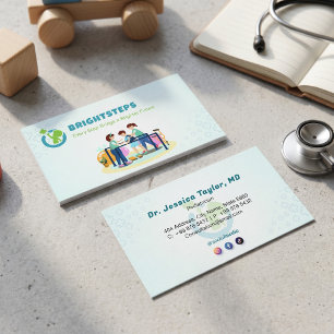 Cartão De Visita Empresa de reabilitação pediátrica   Medicina Azul