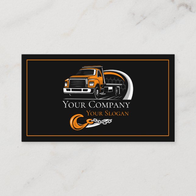 Cartão De Visita Empresa de reboque profissional, serviço de cabele (Frente)