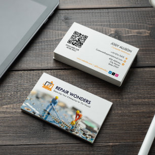 Cartão De Visita Empresa de reparo de computador   Animação - Branc