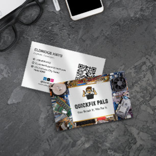 Cartão De Visita Empresa de reparo de computador   Branca da Parada