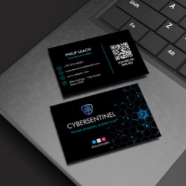 Cartão De Visita Empresa de segurança cibernética | Futurística Esc