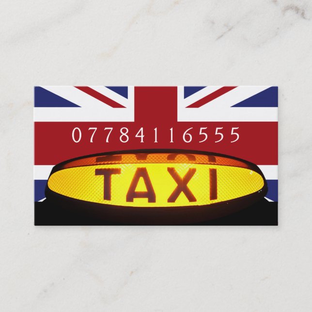 Cartão De Visita Empresa de Taxi Britânica (Frente)