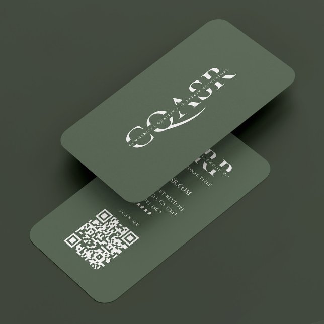 Cartão De Visita Empresa mínima Lunar Green Professional (Minimal Company Lunar Green Professional Business Card
)
