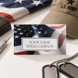 Cartão De Visita Empresa Patriótica Bandeira Americana Nome da Empr