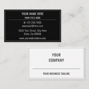 Cartão De Visita Empresa Personalizada Moderna de Cores Pretas e Br