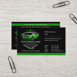 Cartão De Visita Empresa Profissional de Lavagem de Carros e Detalh