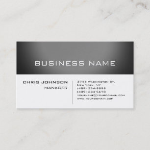 Cartão de Visita Empresarial Charmoso Cinza Branco