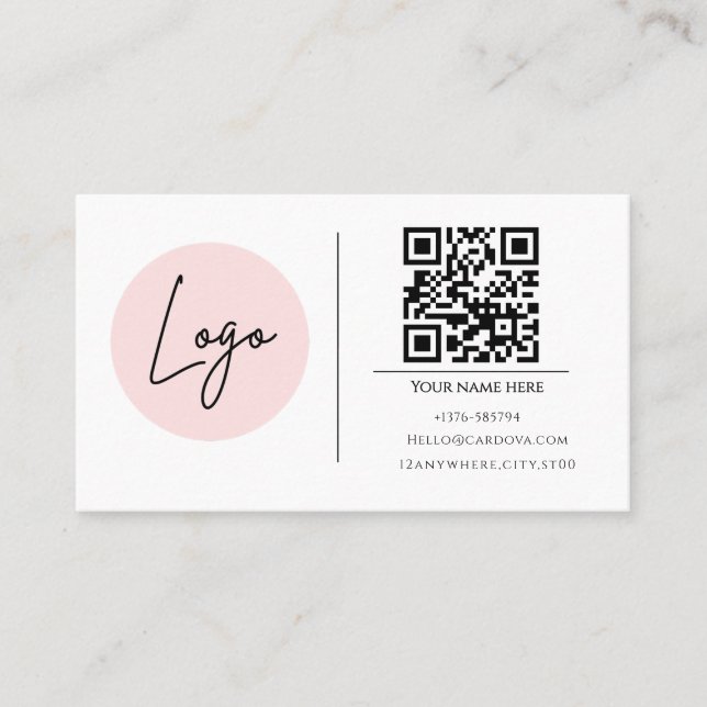 Cartão de Visita Empresarial Código QR Branco | Ca (Frente)