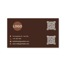 Cartão de Visita Empresarial Código QR Minimalista