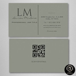 Cartão de Visita Empresarial Código QR Oliva Elega