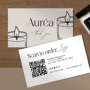 Cartão de Visita Empresarial com Código QR de Vela
