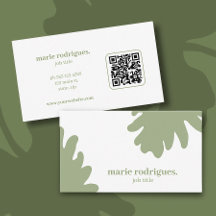 Cartão de Visita Empresarial com Código QR Verde M