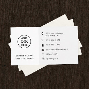 Cartão de Visita Empresarial com Logotipo Branco M