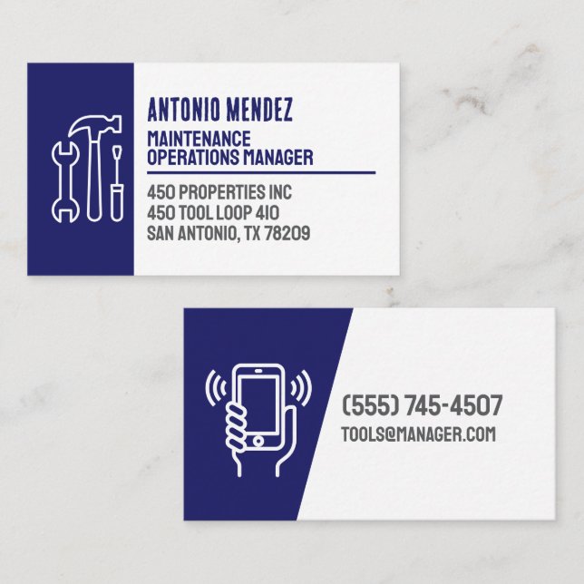 Cartão de Visita Empresarial com Logotipo de Marte (Frente/Verso)