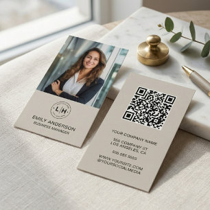 Cartão de Visita Empresarial com QR Code e Logotip