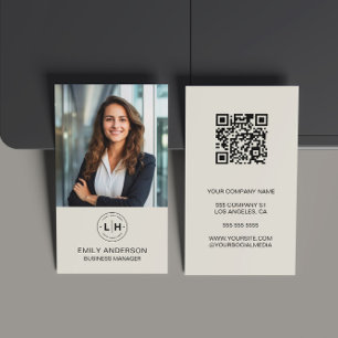 Cartão de Visita Empresarial com QR Code e Logotip