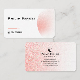 Cartão de Visita Empresarial Elegante Rosa Coral