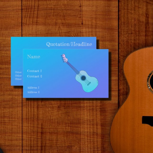 cartão de visita empresarial gradiente - guitarra  (Criador carregado)
