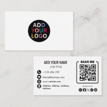 Cartão de Visita Empresarial Minimalista | QR Logo