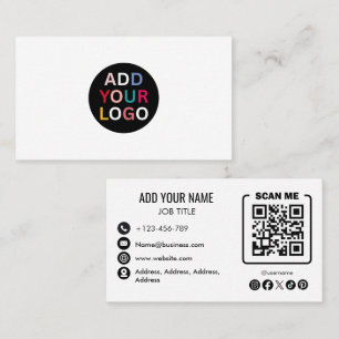 Cartão de Visita Empresarial Minimalista   QR Logo
