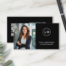 Cartão de Visita Empresarial QR Código Logo Foto M