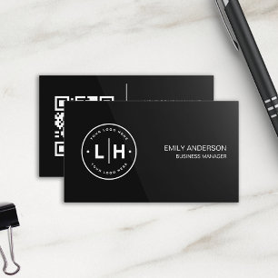 Cartão de Visita Empresarial QR com Logotipo Perso