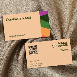 Cartão de Visita Empresarial QR laranja amarelo ve