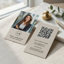 Cartão de Visita Empresarial QR Logo Foto Personal