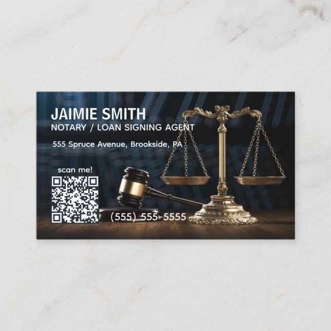 Cartão de Visita Empresarial QR Notarial (Frente)