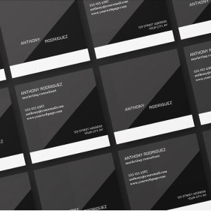 Cartão de Visita Empresarial Quadrado Preto Minima