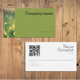 Cartão de Visita Empresarial verde QR foto simples