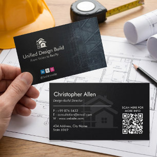 Cartão De Visita Empresas de Construção e Projeto   Black Sketch