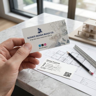 Cartão De Visita Empresas de Construção e Projeto   White Sketch