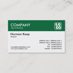Cartão De Visita Encabeçamento da cor (logotipo) - Forest Green