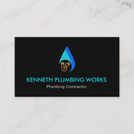 Cartão De Visita Encanamento Dourado especial da tubulação da gota