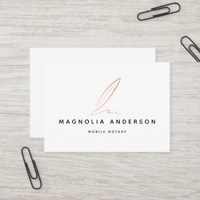 Cartão De Visita Enchimento de Folha Rosa Gold do Agente de Assinat (Frente/Verso In Situ)