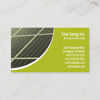 Cartão De Visita Energia verde do painel solar