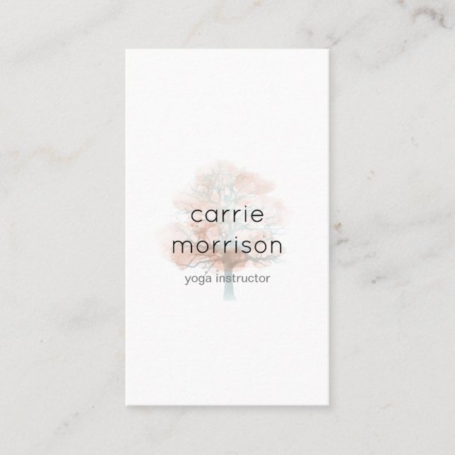 cartão de visita enevoado da árvore (Frente)